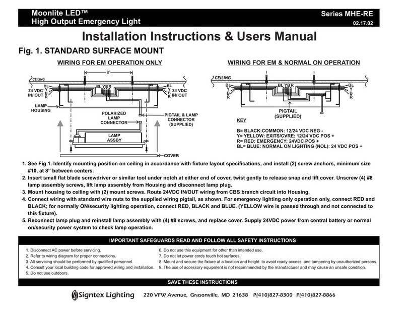 Signtex Moonlite LED MHE-RE Series Installation instructions & user manual