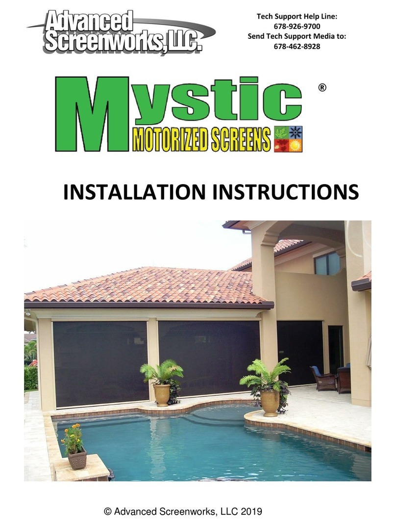 Advanced Screenworks Mystic Series installation instructions Advanced Screenworks Mystic Series installation instructions