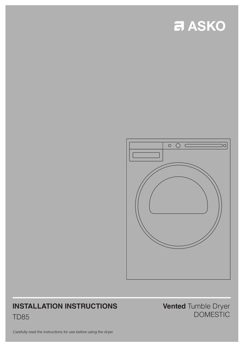 Asko DOMESTIC TD85 User manual Asko DOMESTIC TD85 User manual