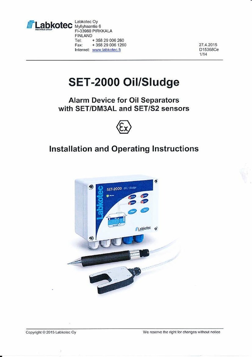 Labkotec SET-2000 Oil/Sludge lnstallation and Operating lnstructions Labkotec SET-2000 Oil/Sludge lnstallation and Operating lnstructions