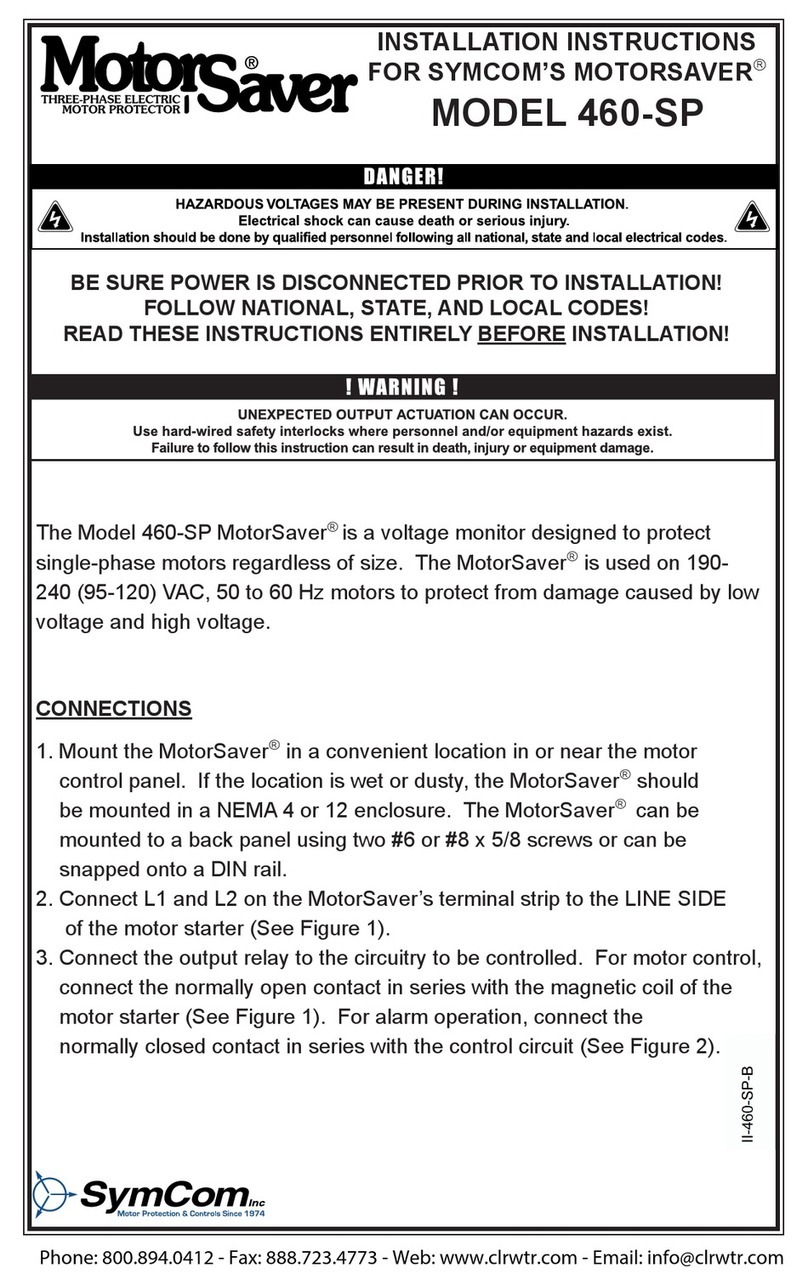 SymCom Motor Saver 460-SP User manual