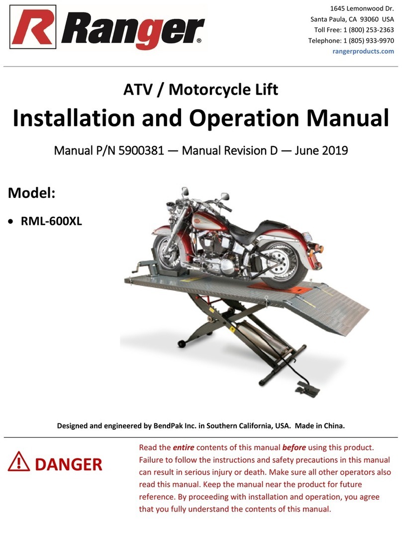 Ranger RML-600XL Installation and operation manual