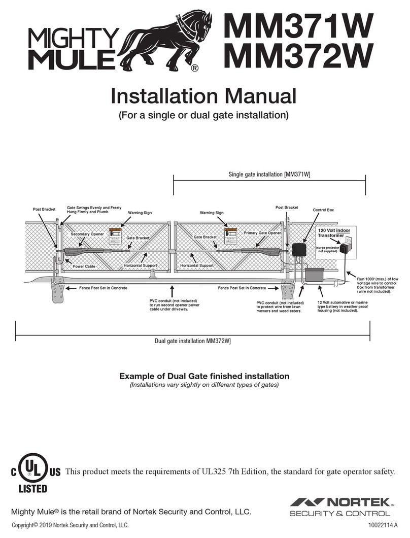 Nortek Security & Control Mighty Mule MM372W installation manual