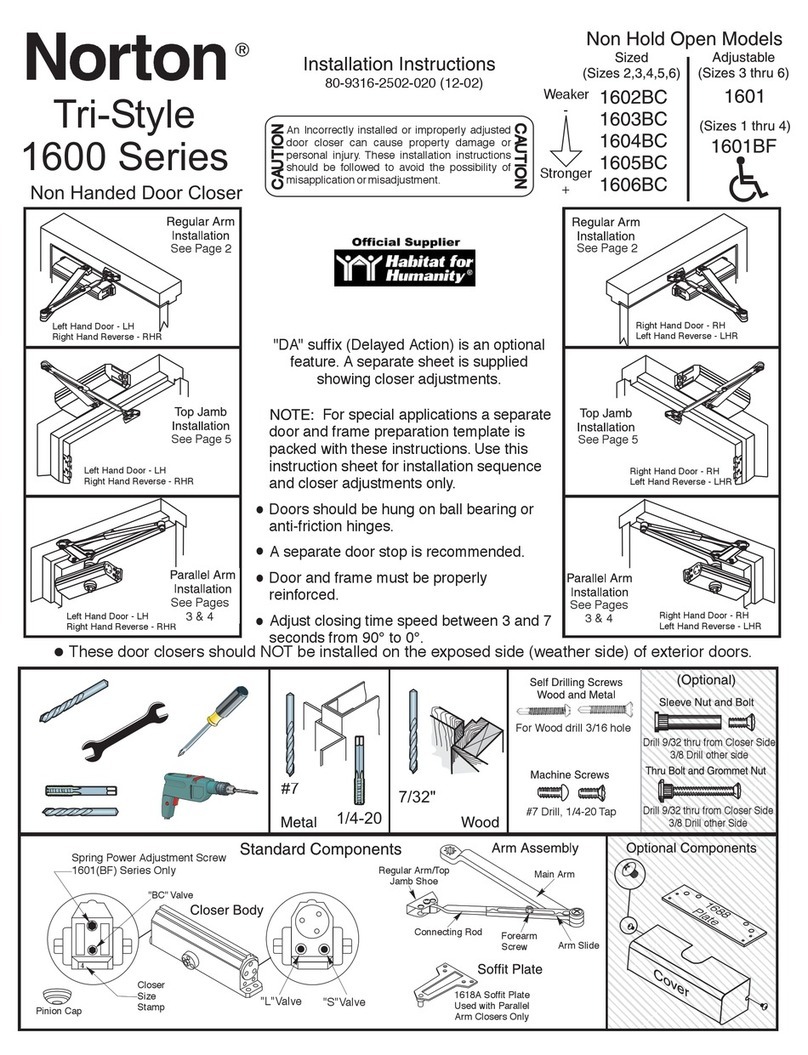 Norton Tri-Style 1600 Series installation instructions