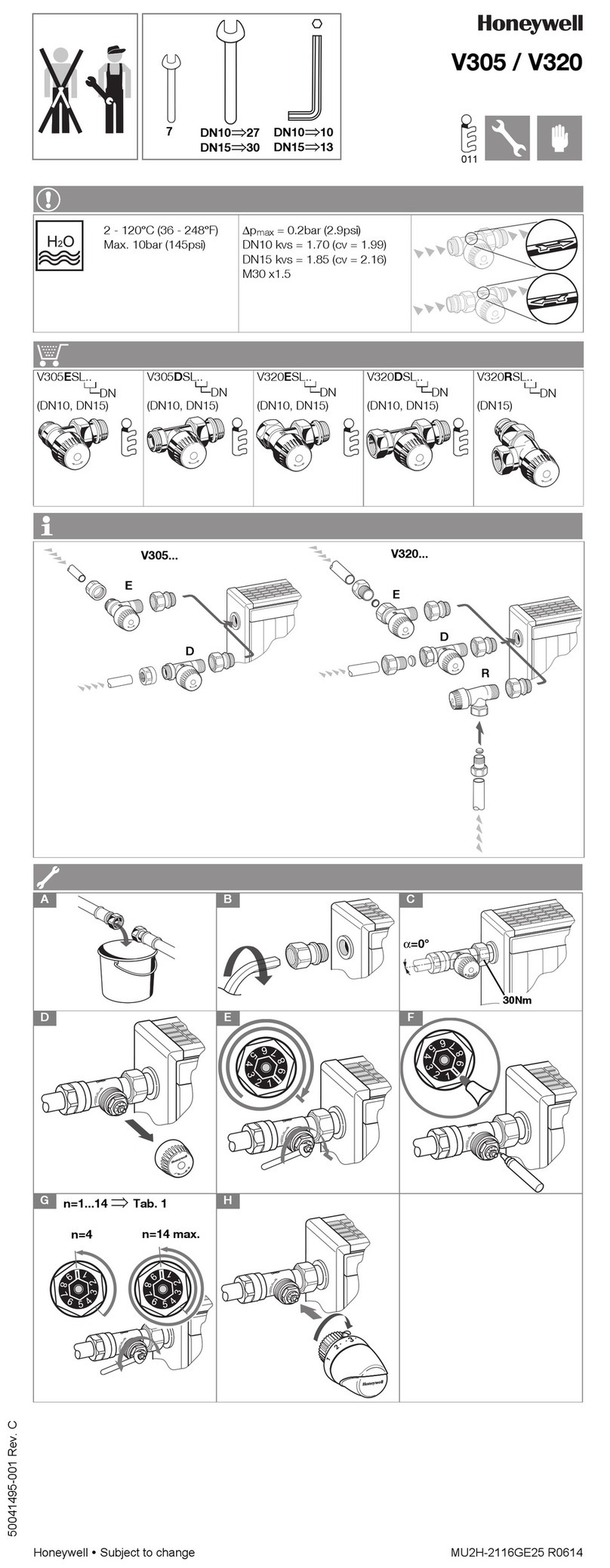 Honeywell V305 Series User manual Honeywell V305 Series User manual