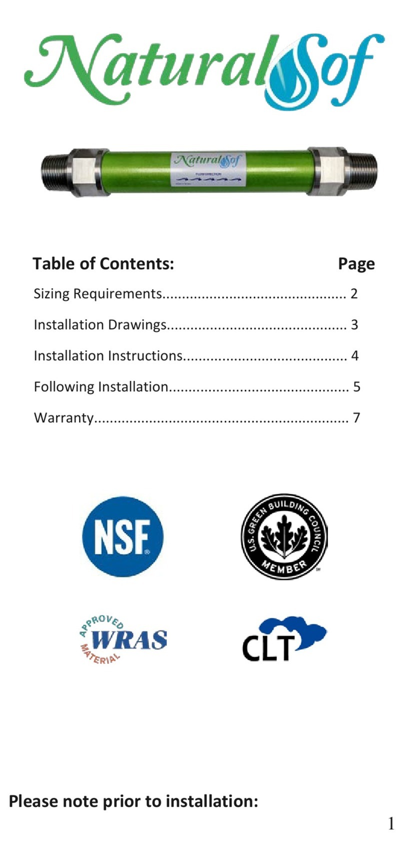 NaturalSof NS05 instruction manual