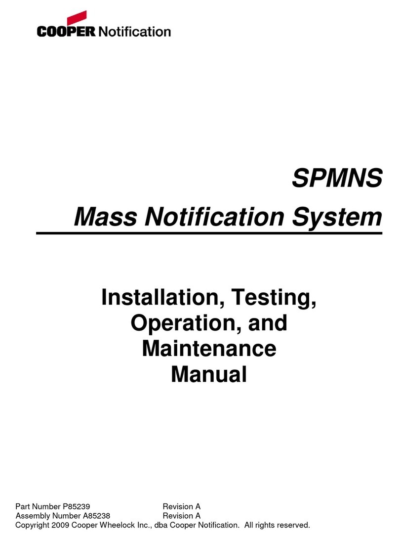 Cooper Notification SPMNS User manual