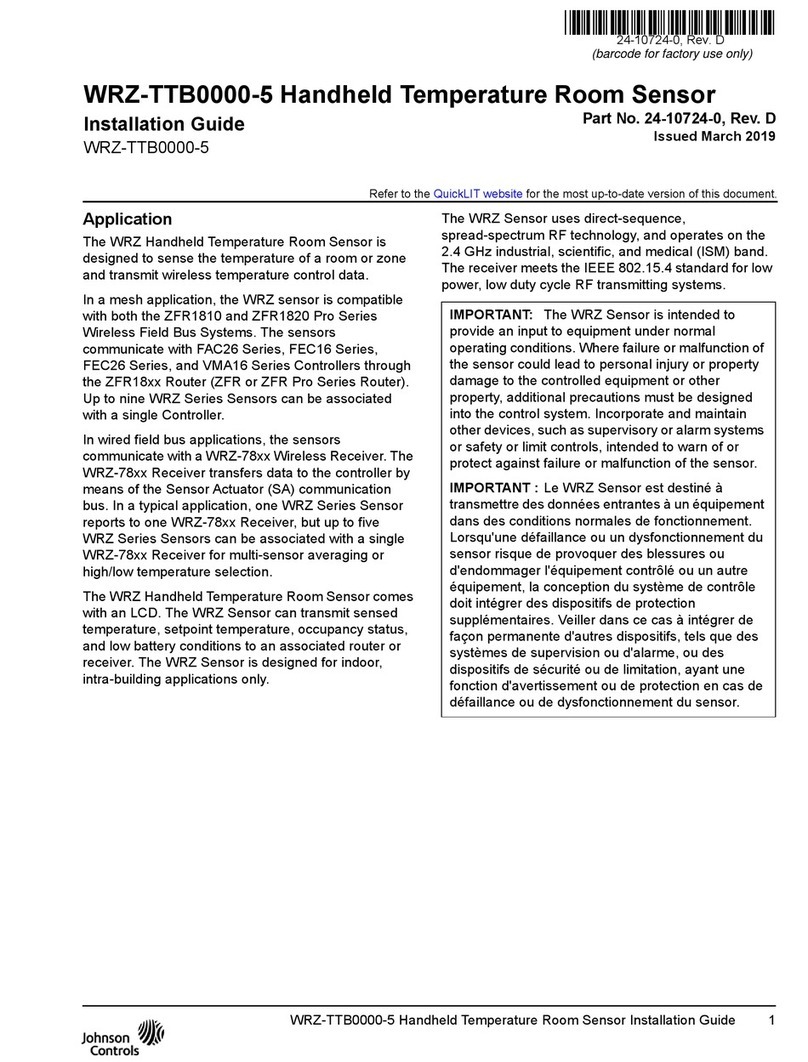Johnson Controls WRZ-TTB0000-5 User manual Johnson Controls WRZ-TTB0000-5 User manual