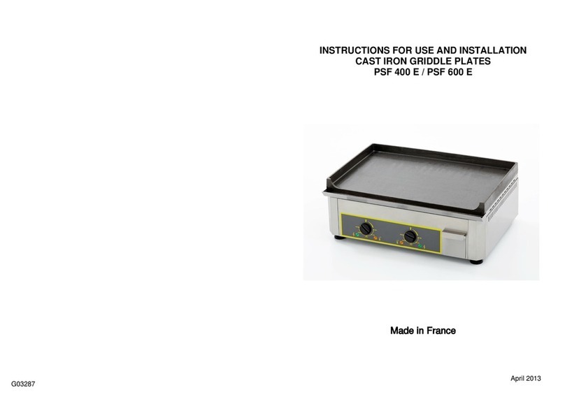 Roller Grill PSF 600 E Instructions for use and installation
