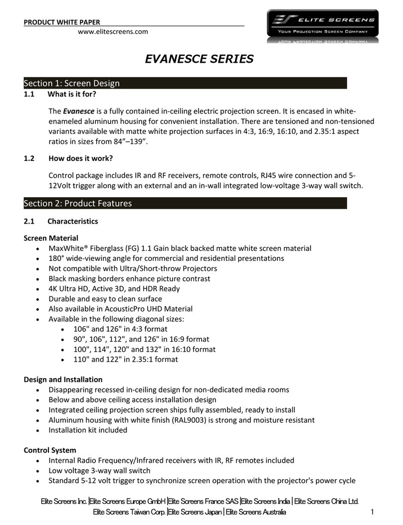 Elite Screens Evanesce B Series Quick reference guide