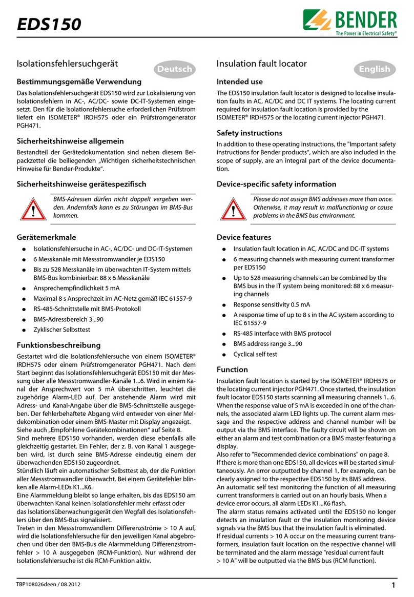 Bender EDS150 User manual