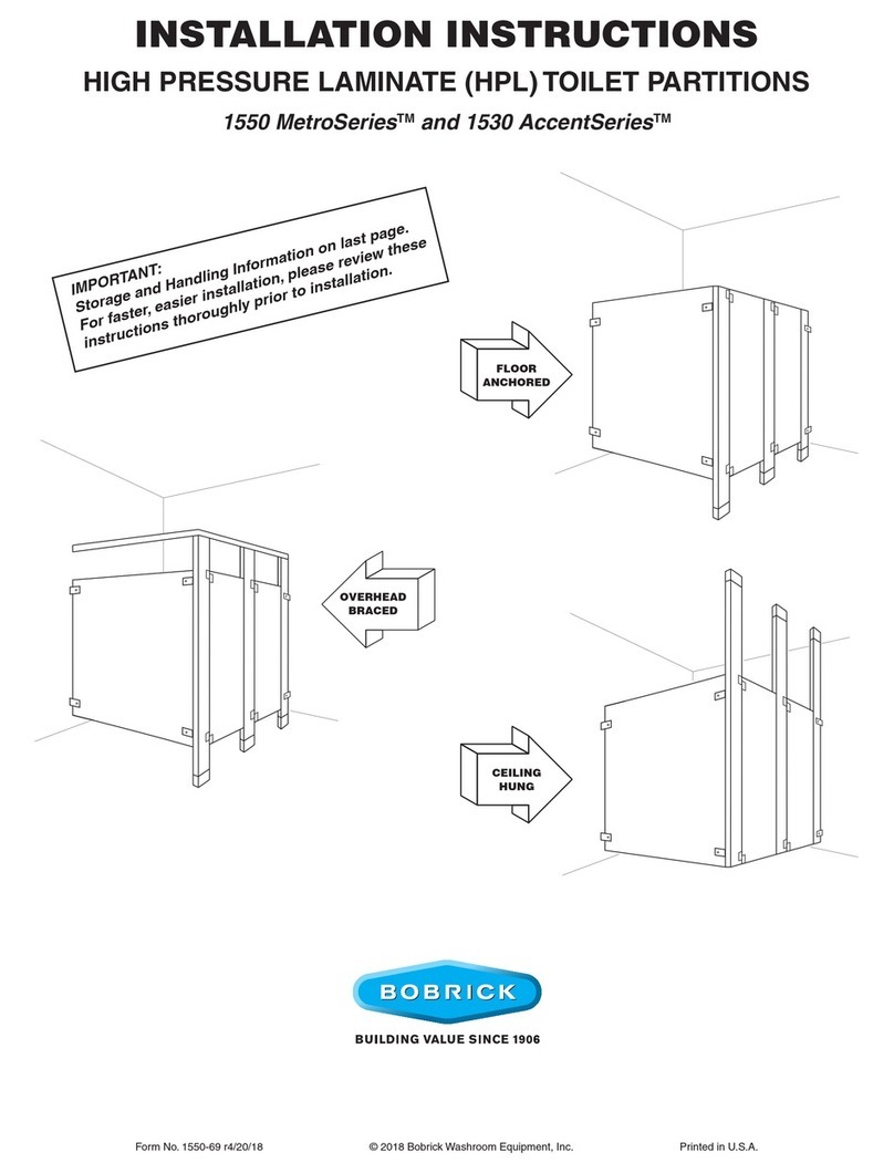Bobrick MetroSeries 1550 installation instructions Bobrick MetroSeries 1550 installation instructions