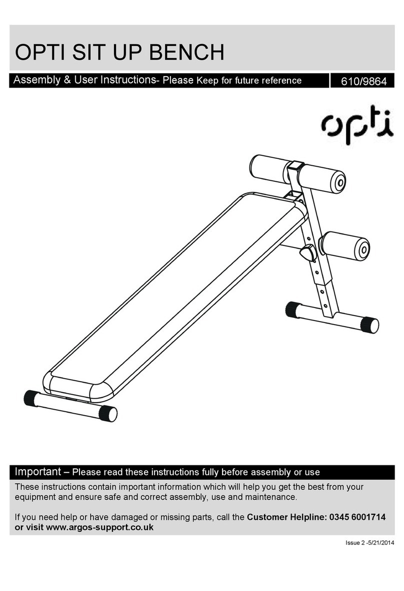 OPTi SIT UP BENCH Owner's manual