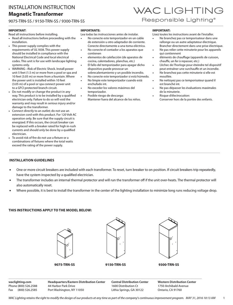 WAC Lighting 9075-TRN-SS Installation instruction WAC Lighting 9075-TRN-SS Installation instruction