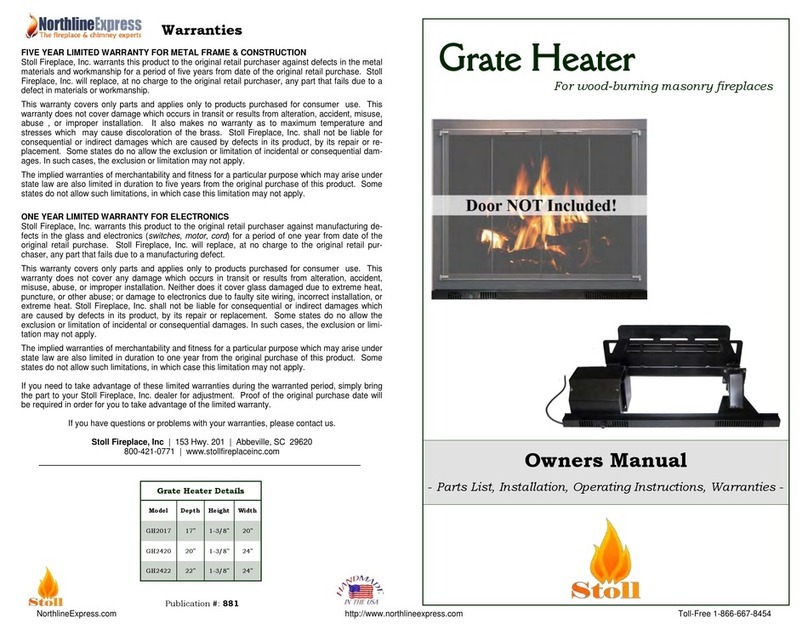 Stoll Grate Heater Series owner's manual Stoll Grate Heater Series owner's manual