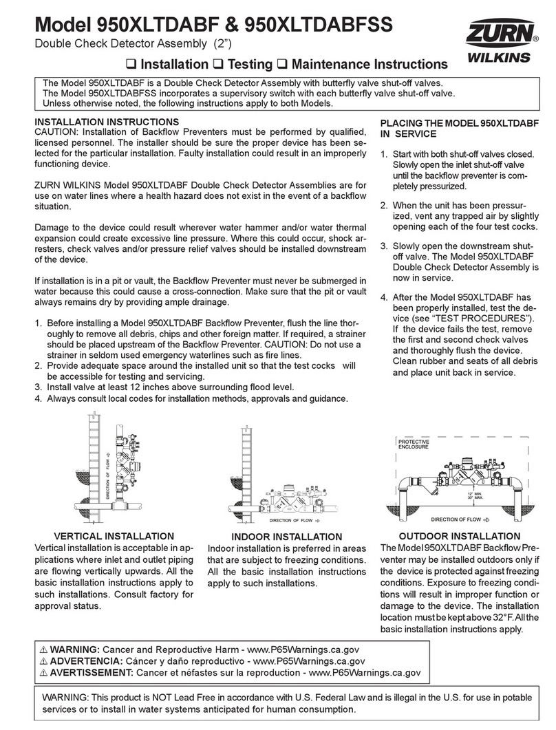 Zurn Wilkins 950XLTDABF Installation, Testing, Maintenance Instructions