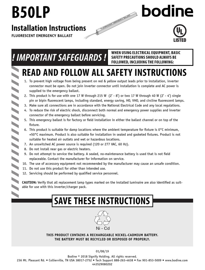 Bodine B50LP installation instructions