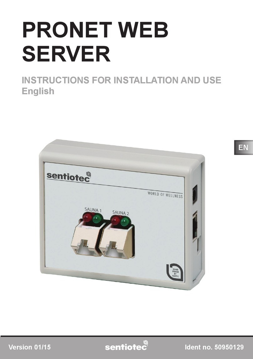 Sentiotec PRONET WEB SERVER Instructions for installation and use