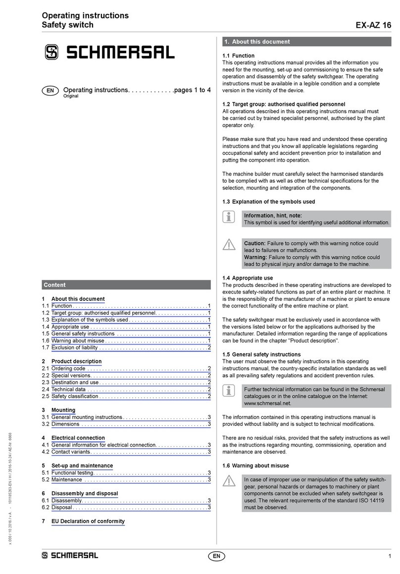 schmersal EX-AZ 16-12ZV(R)K-3D operating instructions