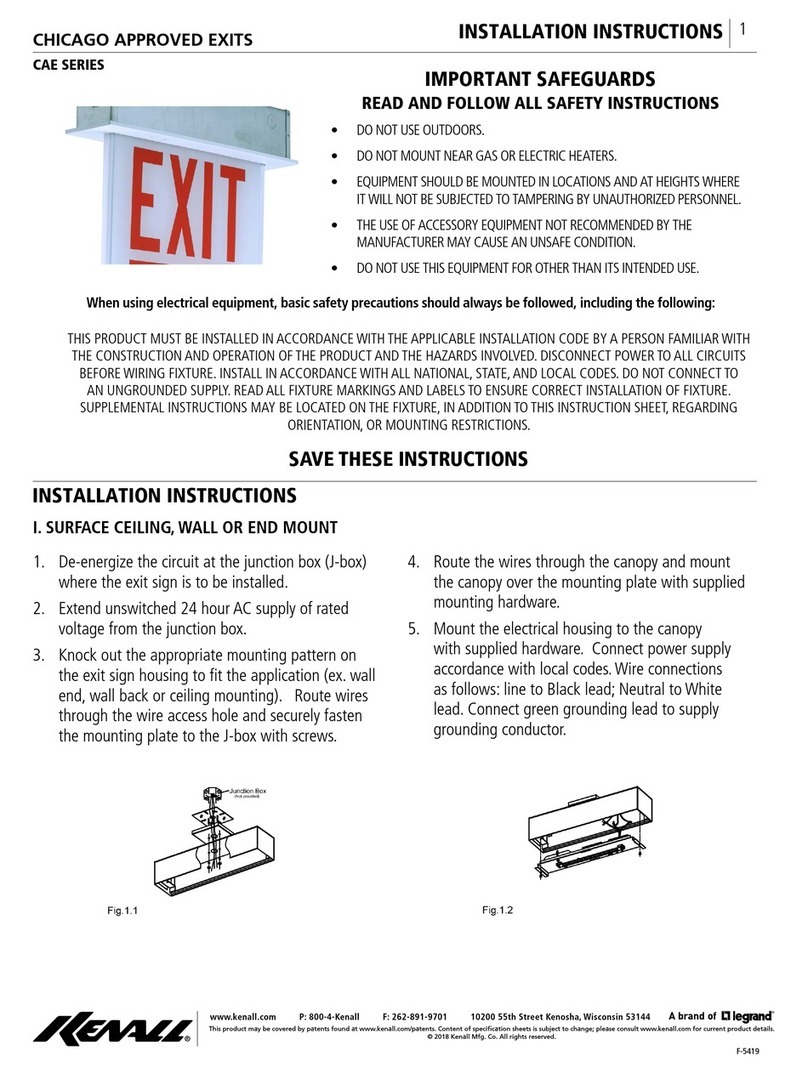 LEGRAND Kenall CAE Series installation instructions