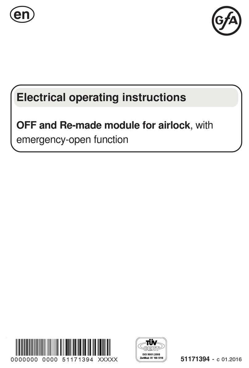 GFA OFF and Re-made module for airlock Electrical operating instructions