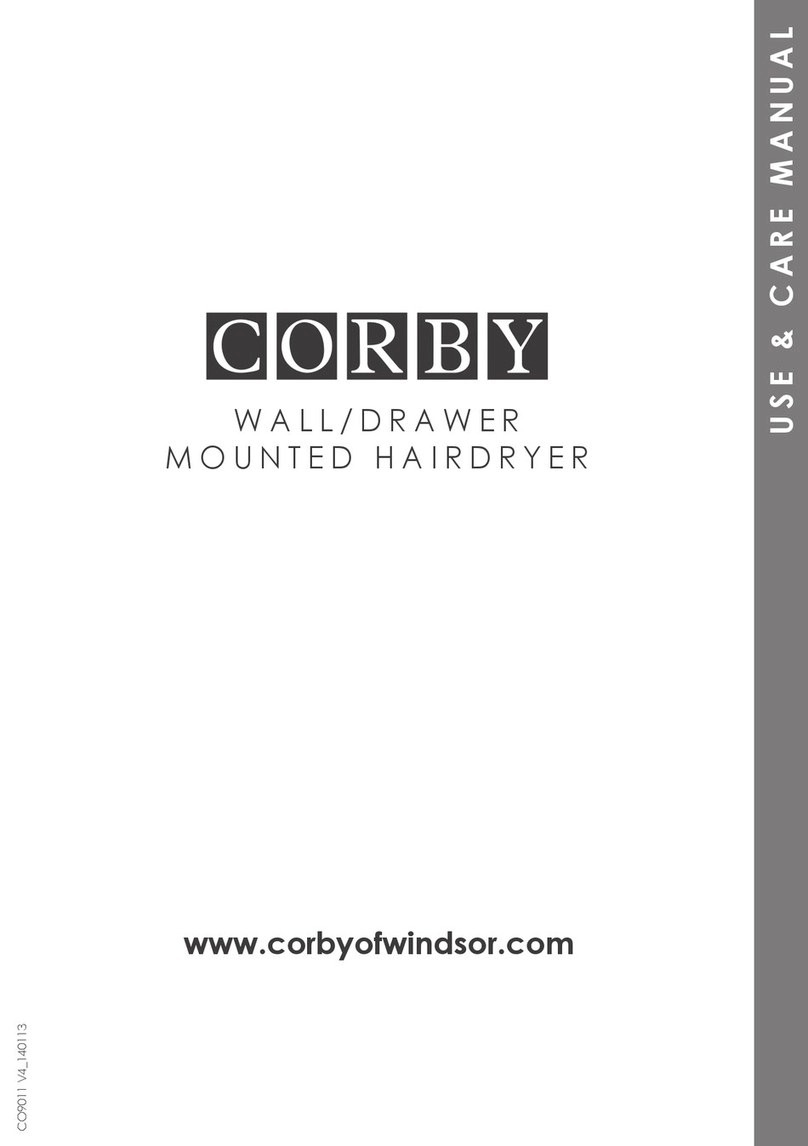 Corby DP916 Use & care manual