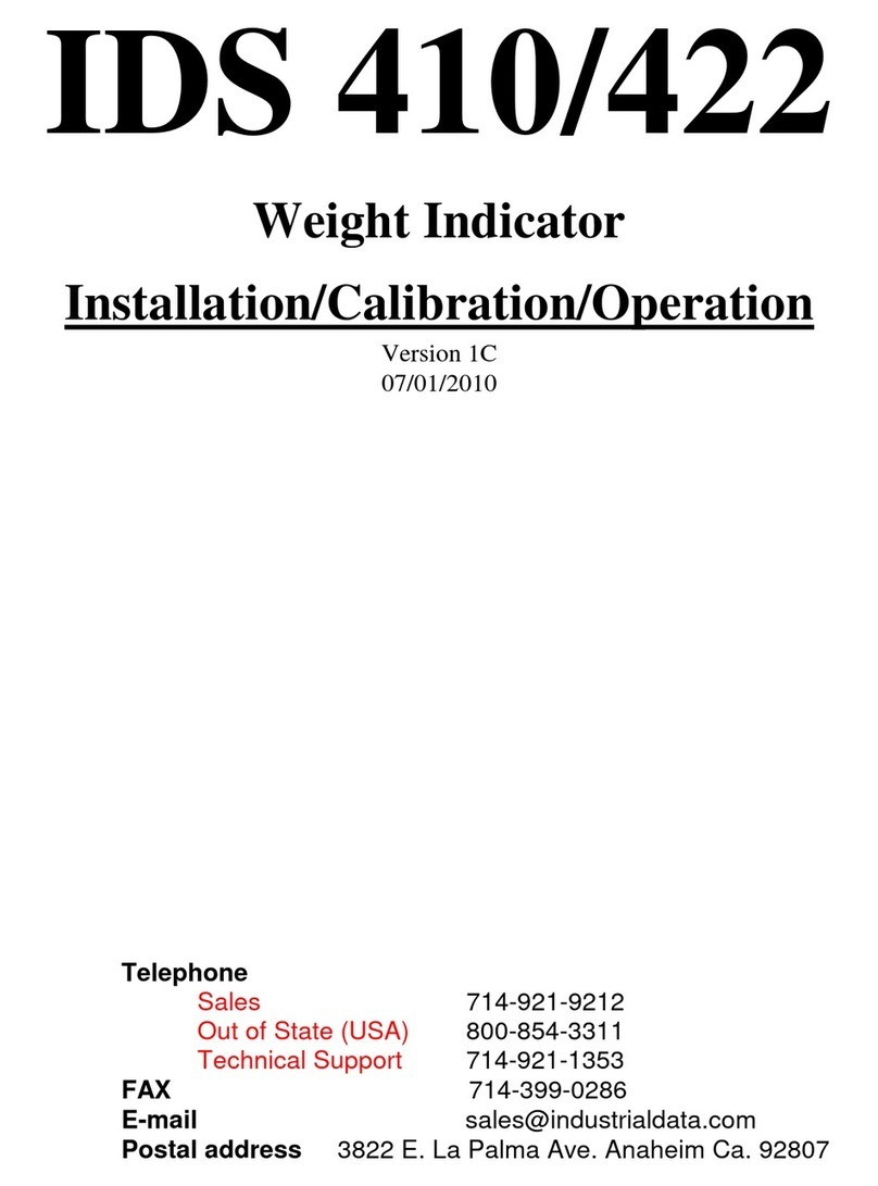 Industrial Data Systems IDS 410 Installation, calibration and operations manual