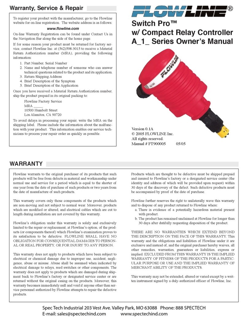 FlowLine Switch Pro A 1 Series owner's manual