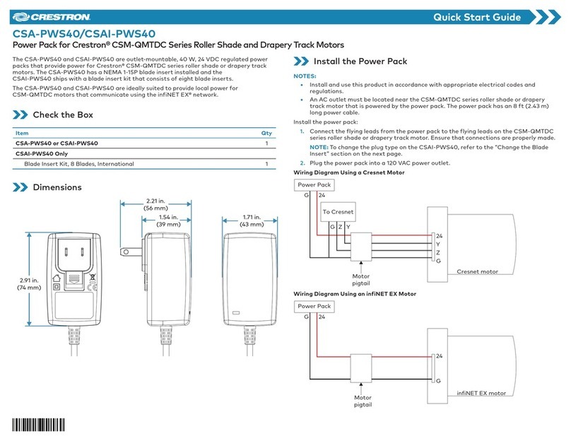 Crestron CSA-PWS40 User manual