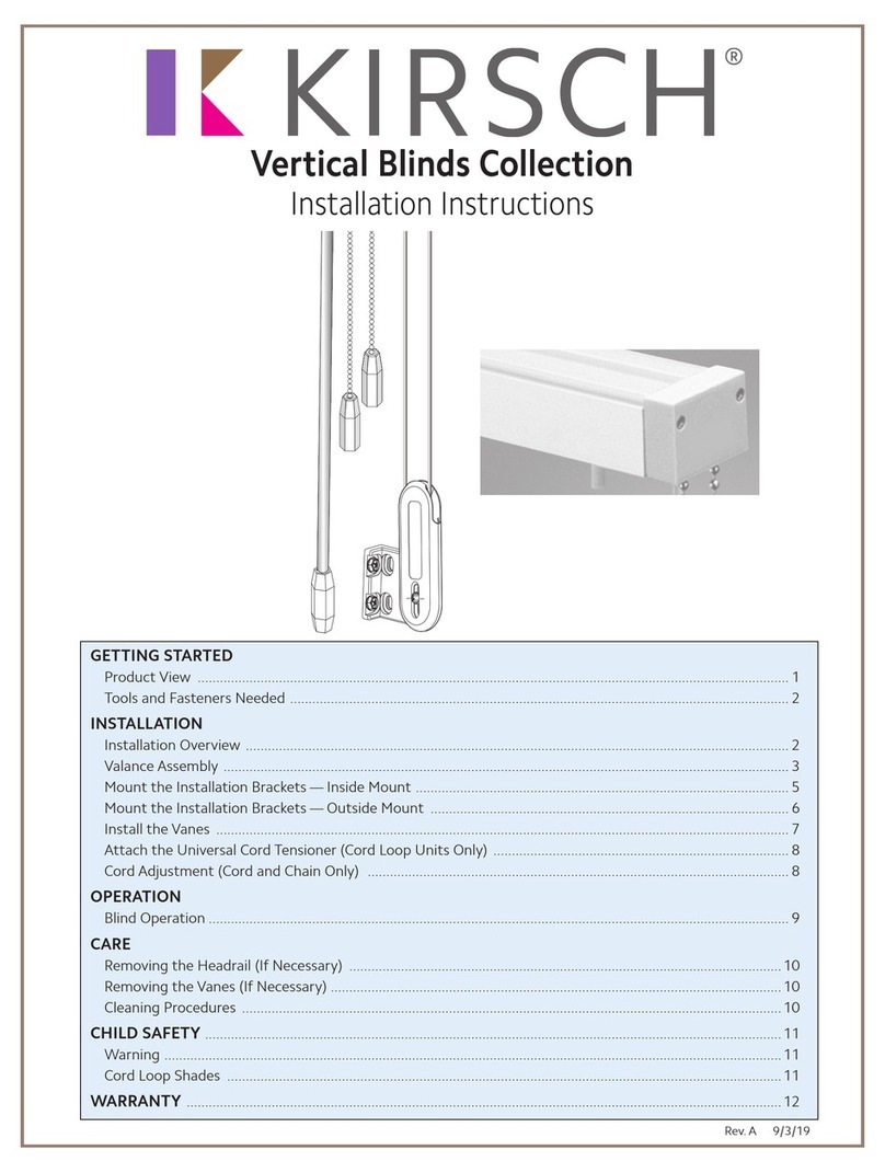 Kirsch Vertical Blinds Series installation instructions