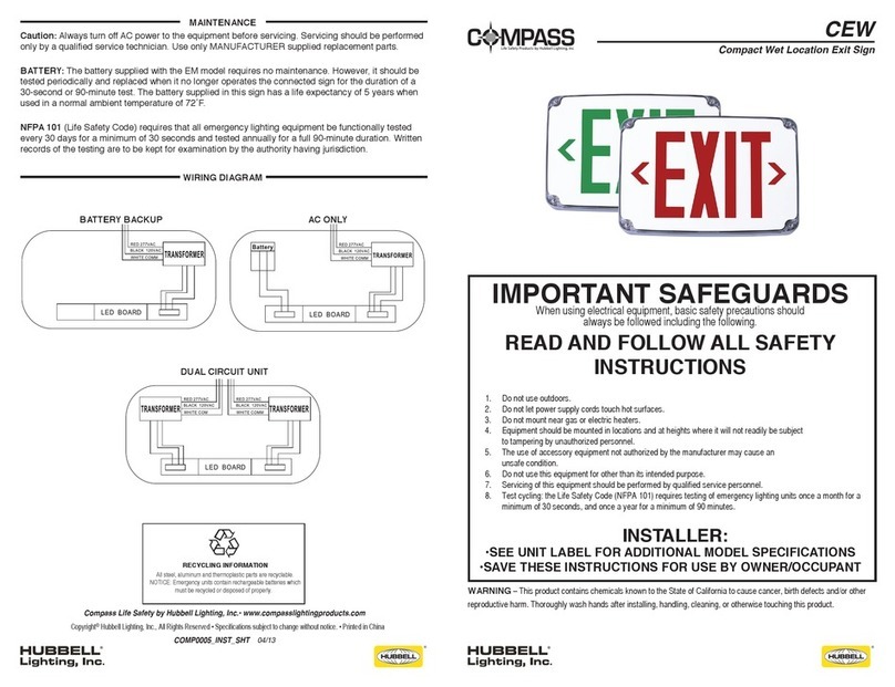 HUBBELL LIGHTING Compass Compact Wet Location instructions