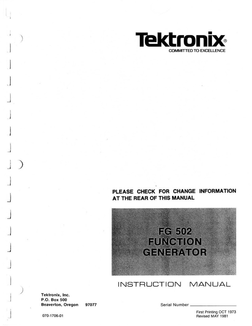 Tektronix FG 502 User manual