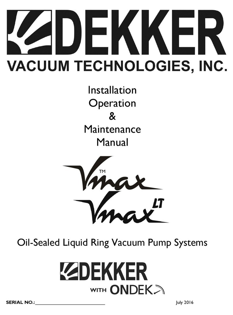 Dekker VMAX SERIES Installation, operation & maintenance manual