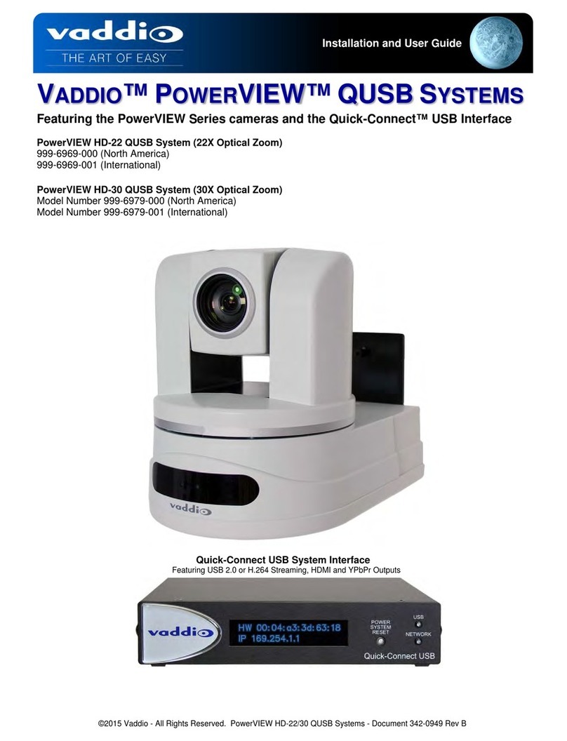 VADDIO PowerVIEW HD-22 User manual VADDIO PowerVIEW HD-22 User manual