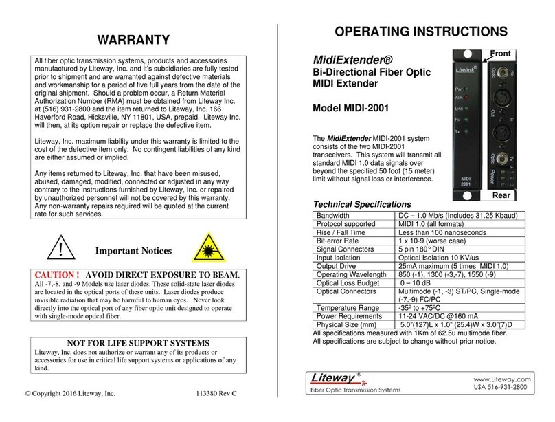 LITEWAY MidiExtender MIDI-2001 operating instructions LITEWAY MidiExtender MIDI-2001 operating instructions
