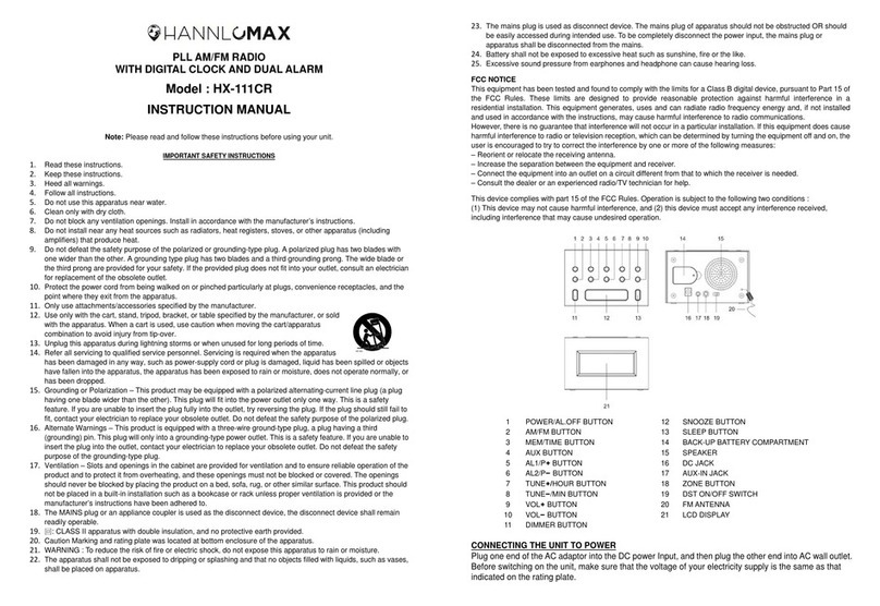 Hannlomax HX-111CR instruction manual