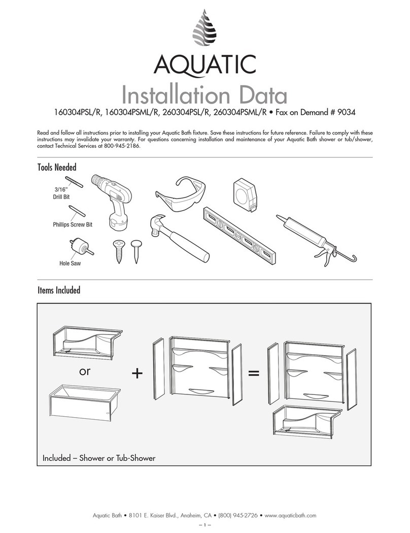 Aquatic 160304PSL/R Installation data