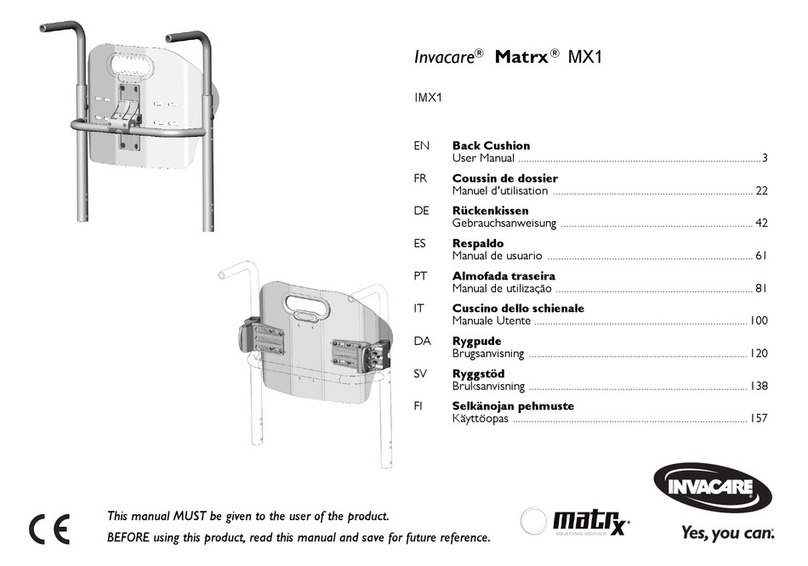 Invacare Matrx MX1 User manual Invacare Matrx MX1 User manual