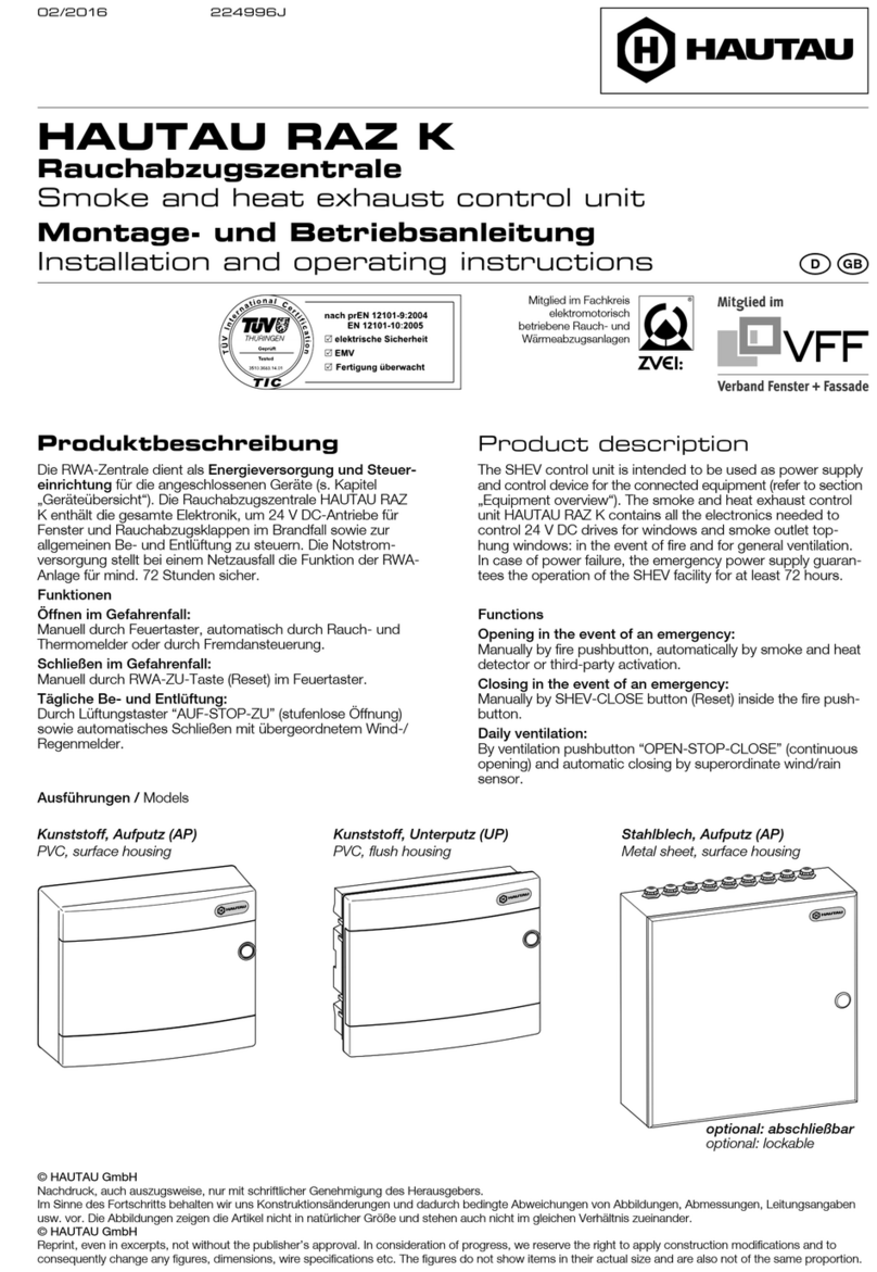 HAUTAU RAZ K Installation and operating instructions HAUTAU RAZ K Installation and operating instructions