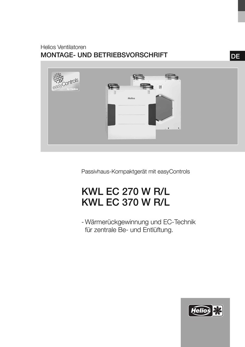 Helios KWL EC 270 W L Installation and operating instructions