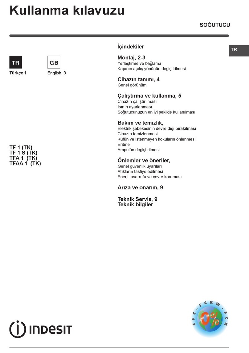 Indesit TF 1 operating instructions