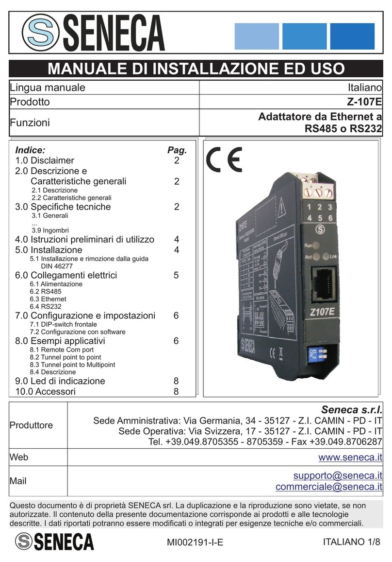 Seneca Z-107E Installation and user guide
