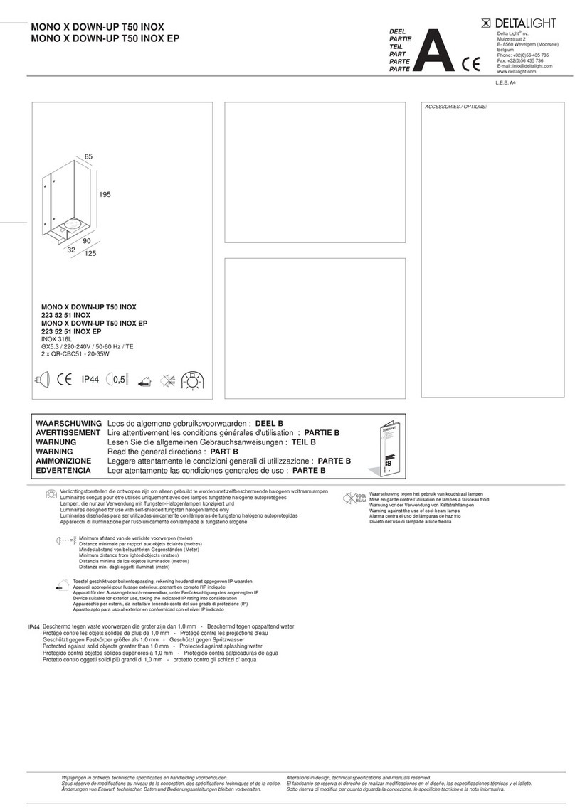 Delta Light MONO X DOWN-UP T50 INOX User manual