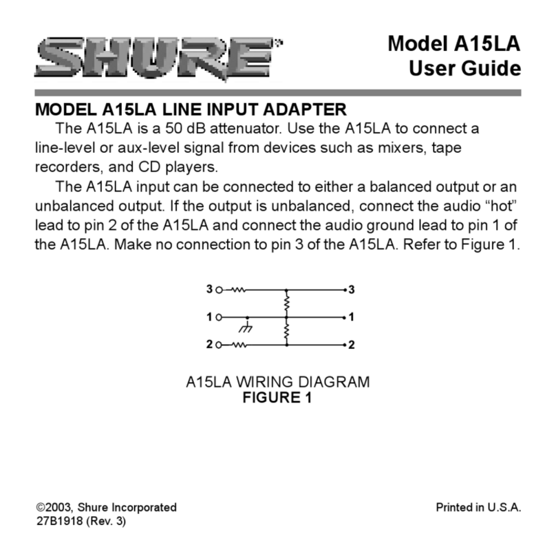 Shure A15LA user guide