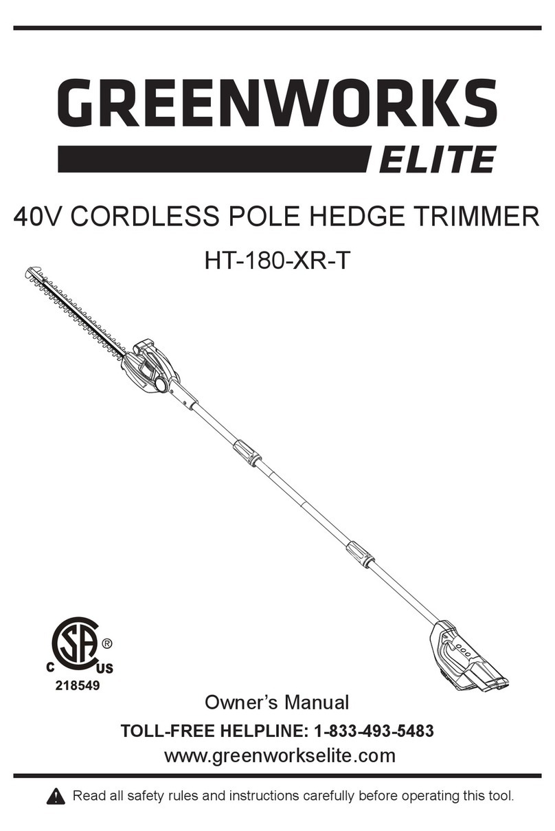 GreenWorks Tools HT-180-XR-T User manual
