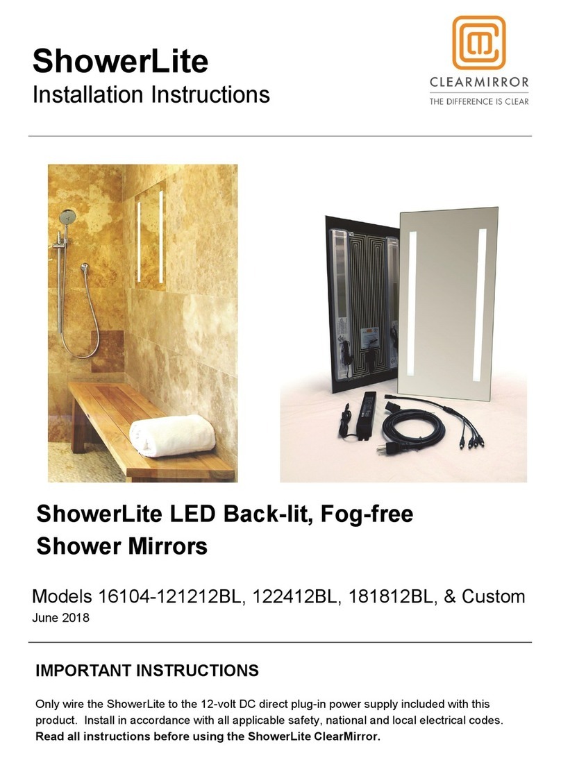ClearMirror ShowerLite 16104-121212BL installation instructions ClearMirror ShowerLite 16104-121212BL installation instructions