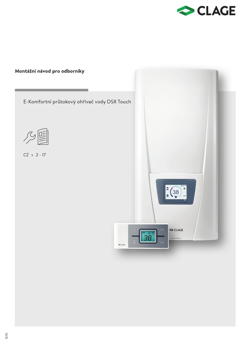 clage DSX Touch User manual