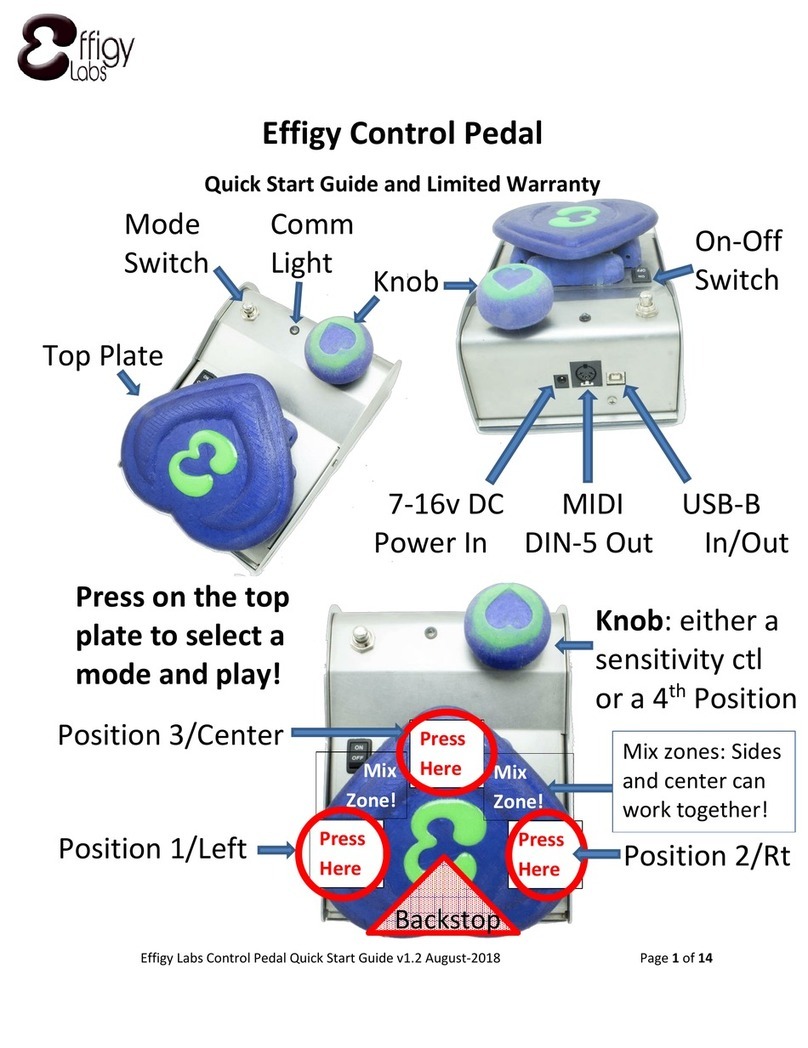 Effigy Labs Effigy Control Pedal Quick Start Guide and Limited Warranty