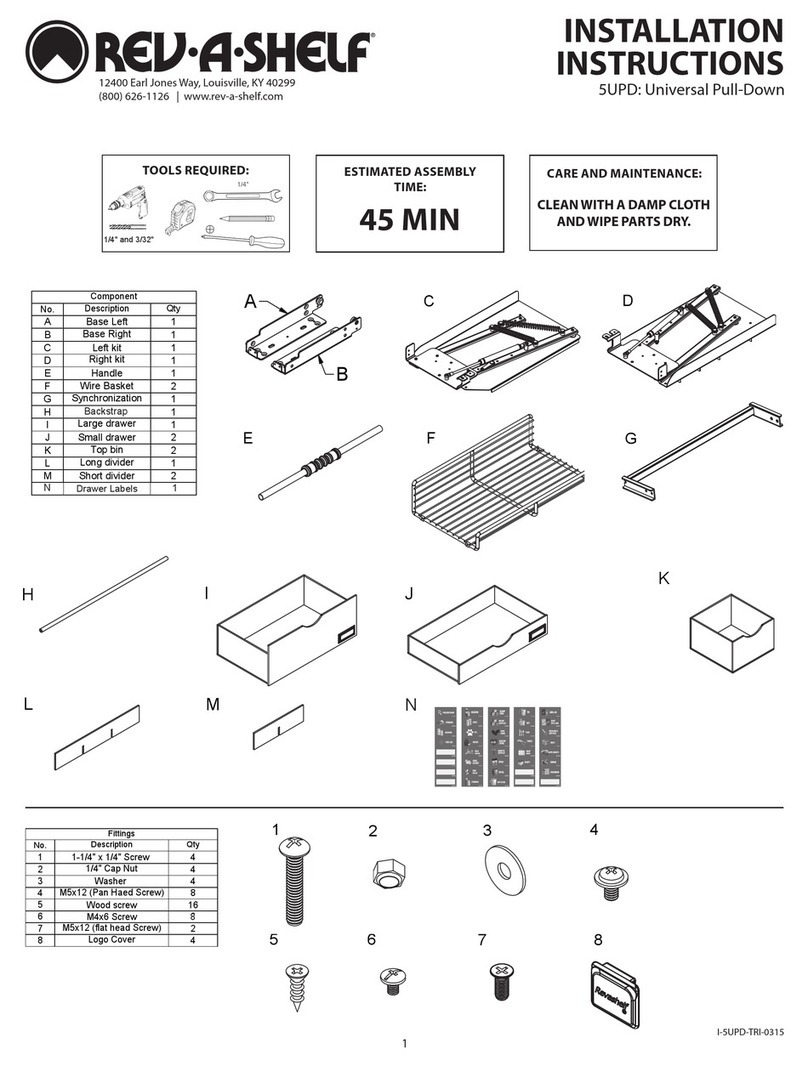 Rev-A-Shelf 5UPD User manual Rev-A-Shelf 5UPD User manual