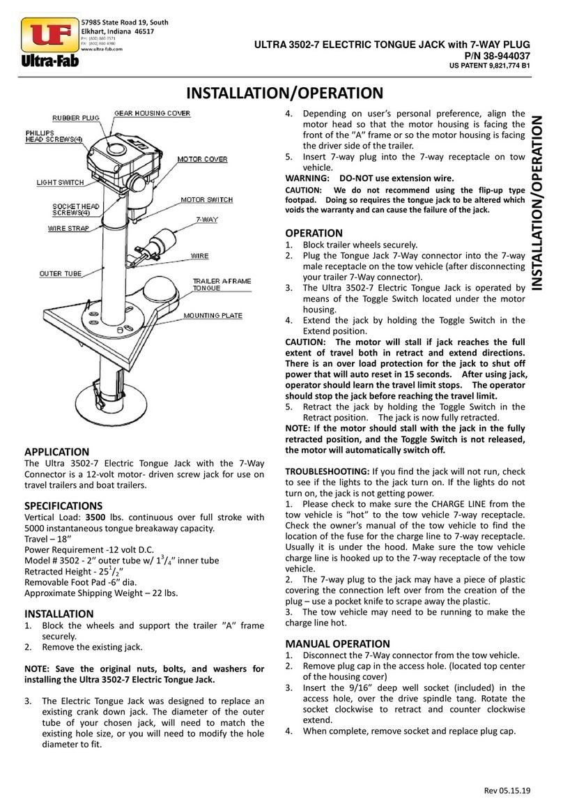 Ultra-Fab ULTRA 3502-7 Installation & operation